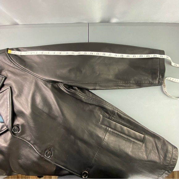 Andrew Marc Men's Black Leather Button Front Blazer Jacket Coat XL - Picture 11 of 16